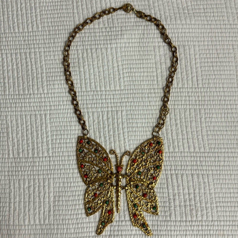 Julianna Necklace by Delizza & Elster. Huge articulated butterfly design